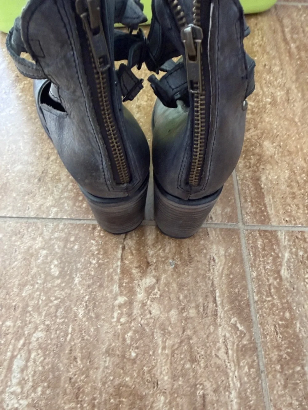 freebird Charcoal Ankle-Strap Heels - Picture 8 of 9